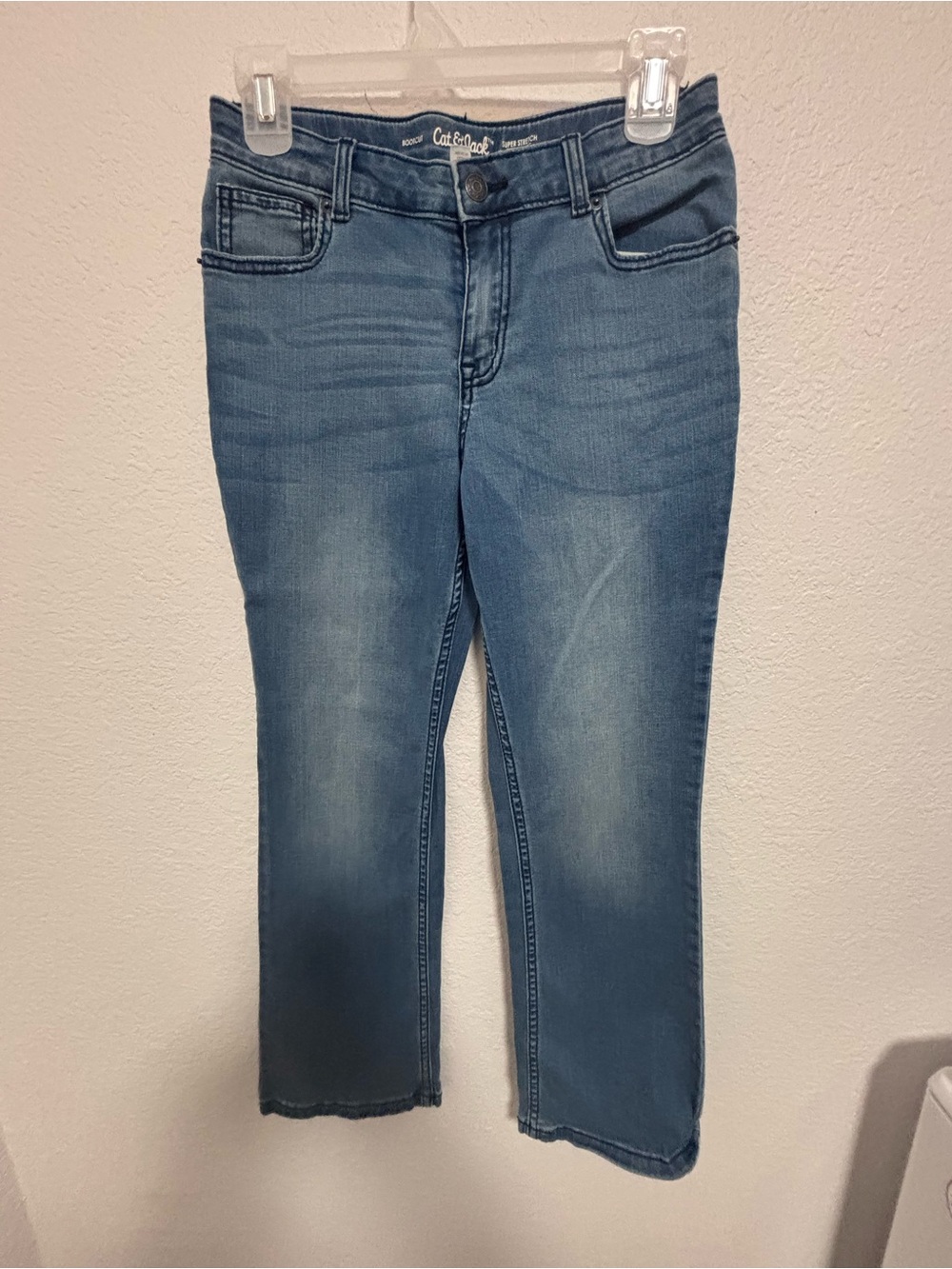 Cat & Jack Girls Mid-Rise Straight Crop Jeans - Medium Blue